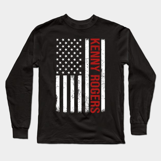 Graphic Kenny Rogers Proud Name US American Flag Birthday Gift Long Sleeve T-Shirt by Intercrossed Animal 